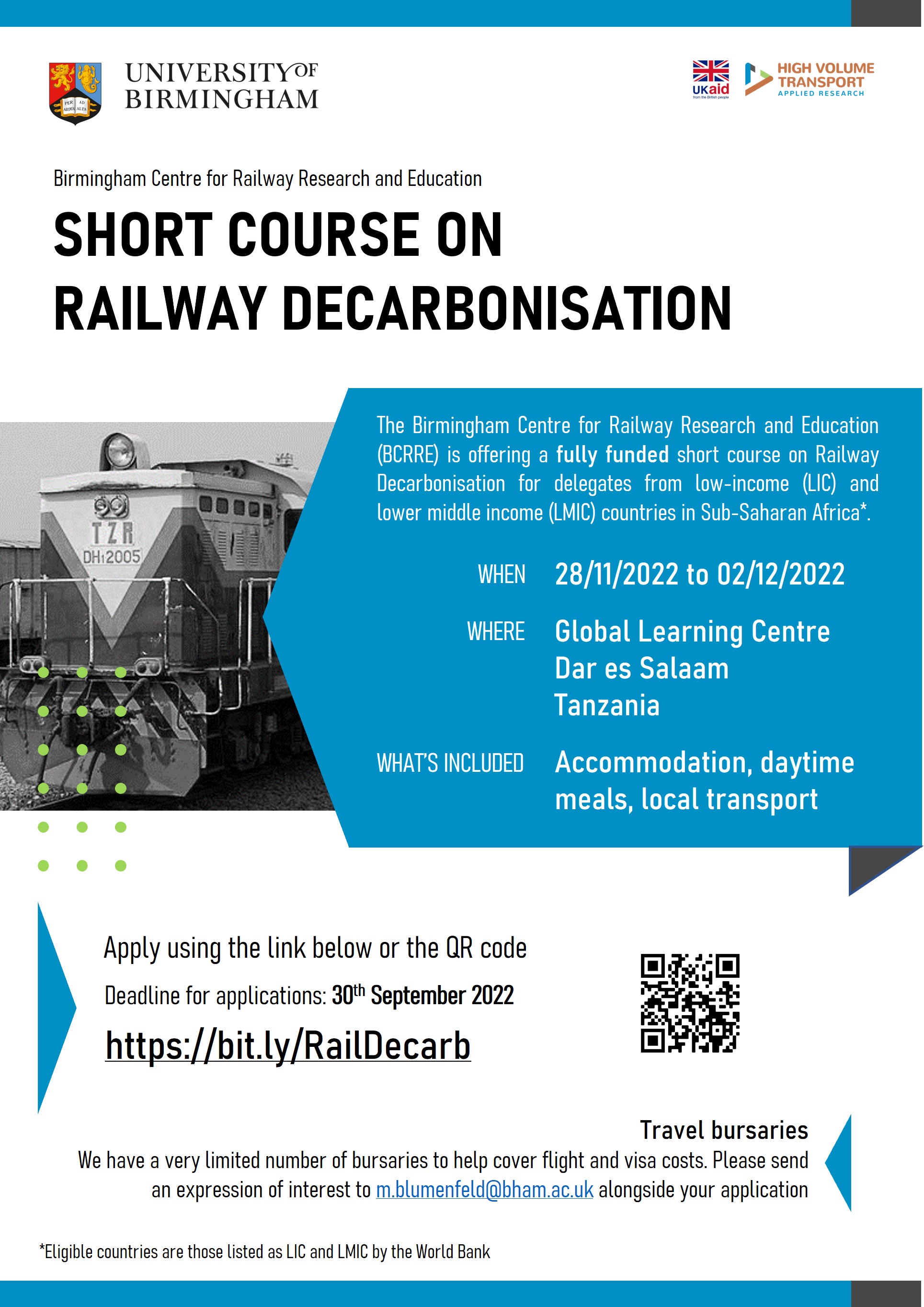 Railway Decarbonisation Course to Hold in Tanzania- Birmingham Centre for Railway Research